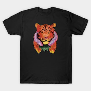 A Colorful Tiger Made From Plant T-Shirt